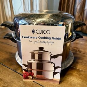 Cutco 6 Qt Dutch Oven Stock Pot & High Dome Cover 5 Ply Aluminum Core Manual USA